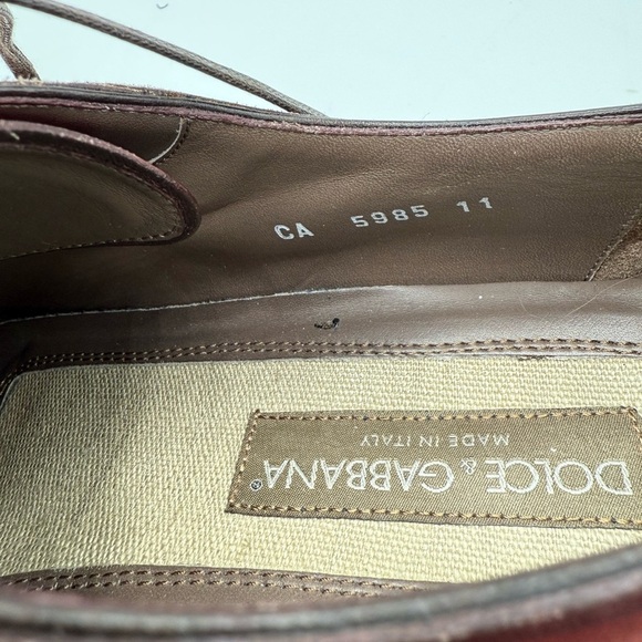 Dolce & Gabbana Brown Leather Brogue Lace‎ Up Derby Shoes main image 6
